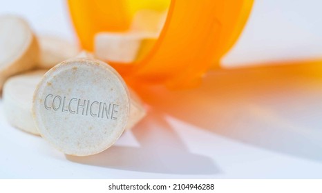 Colchicine Pill Colchicine Is A Medication Used To Treat Gout And Behcet's Diseasepotassium