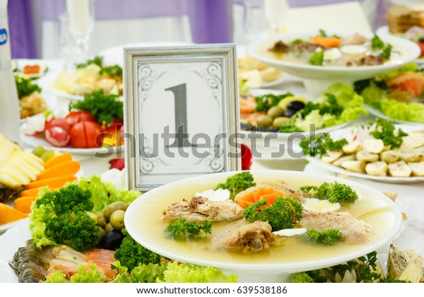 Cold Appetizers Vegetables Meats Seafood Restaurant Stock Photo Edit Now 639538186