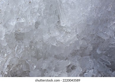 Cold Background Ice Broken, Crystal Frost Winter Snow Abstract