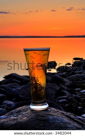 Similar – Image, Stock Photo sundowner Twilight pint