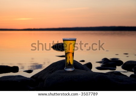 Similar – Image, Stock Photo sundowner Twilight pint