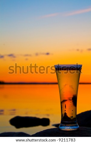 Similar – Image, Stock Photo sundowner Twilight pint
