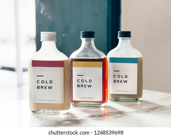 Cold brew coffee bottle mockup design
