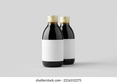 Cold Brew Coffee Glass Bottle Mockup With Blank Label.