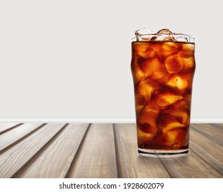 Cold Brew Iced Coffee In A Clear glass Cup On A desk