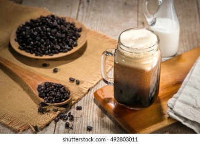 Cold Brew Iced Coffee Nitro Tap Poor In A Jar Artisan Craft Gourmet Java Stylish Rustic