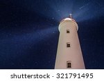 A cold and clear night at the Marjaniemi lighthouse in Finland. 