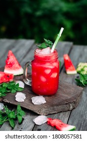 Cold Cocktail With Watermelon And Mint