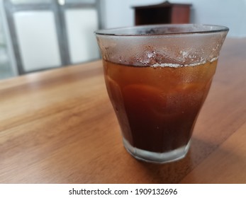 cold coffee on the table