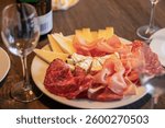 Cold cuts with cheese for dinner