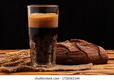 Cold Dark Bread Kvass. Traditional Russian Drink.