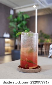 cold drink in a selective focus 