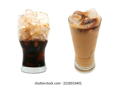 Cold Fresh Ice Coffee With Chocolate Close Up