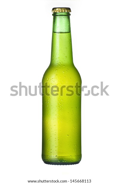 Download Cold Frosted Green Beer Bottle On Stock Photo Edit Now 145668113 PSD Mockup Templates