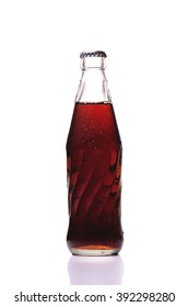 Cold Glass Of Coke Bottle