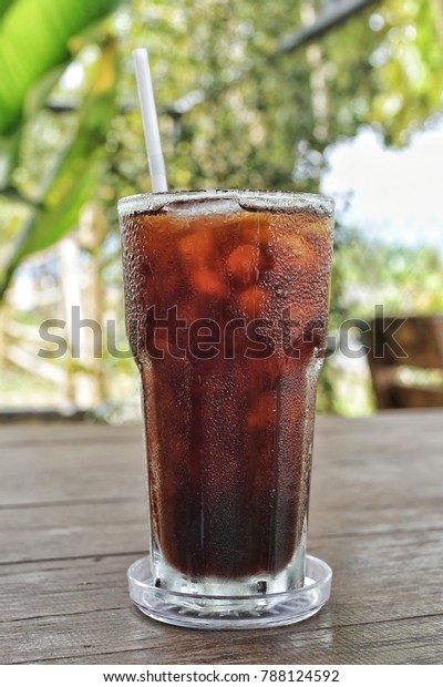 Cold Iced Americano Coffee On Wooden Stock Photo (edit Now) 788124592