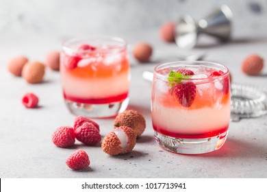 Cold Lychee And Raspberry Cocktail