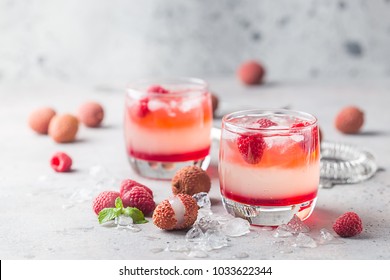 Cold Lychee And Raspberry Cocktail