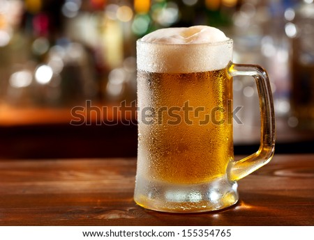 cold mug of beer 