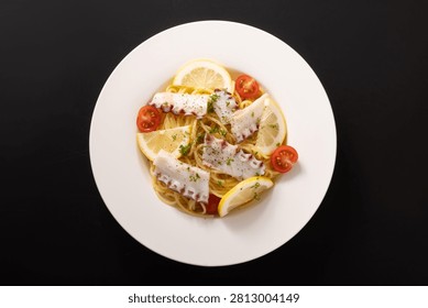 Cold Pasta Aglio e Olio with Octopus and Salt Lemon