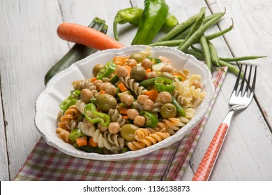 Cold Pasta Salad With Mixed Vegetables