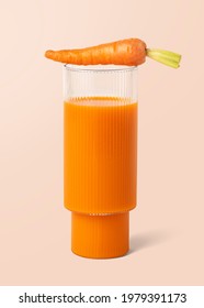 Cold pressed carrot juice mockup