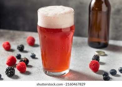 Cold Refreshing Berry Beer Shandy in a Pint Glass - Shutterstock ID 2160467829