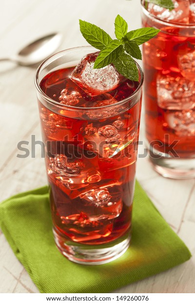 Cold Refreshing Berry Hibiscus Iced Tea Stock Photo Edit Now 149260076