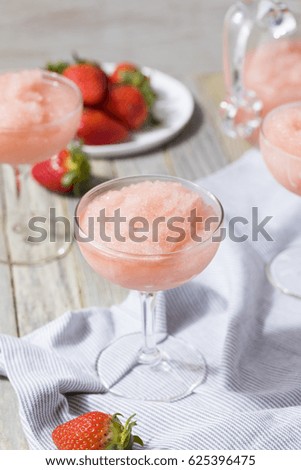 Cold Refreshing Frozen FrosÃ© RosÃ© Wine Cocktail in the Summer