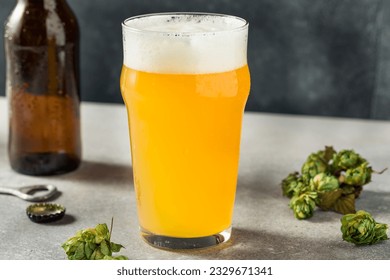 Cold Refreshing Hazy IPA Beer in a Pint Glass