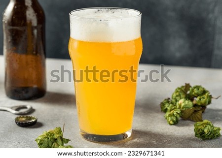 Cold Refreshing Hazy IPA Beer in a Pint Glass