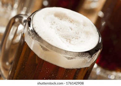 Cold Refreshing Root Beer With Foam In A Mug