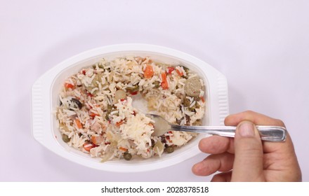 Cold Rice Salad In Prepackaged Food Tray