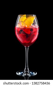 Cold Sangria In A Wine Glass