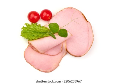 Cold Smoked Pork Loin, Isolated On White Background