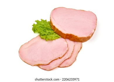 Cold Smoked Pork Loin, Isolated On White Background