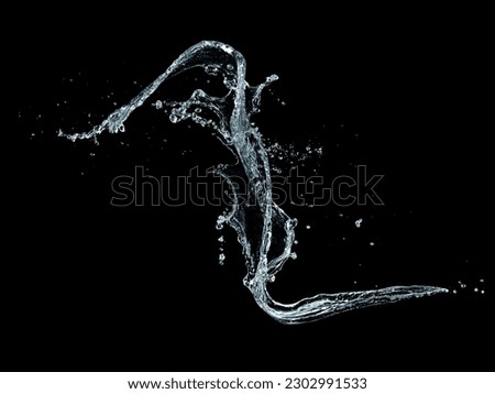 Cold sparkling water splash on black background