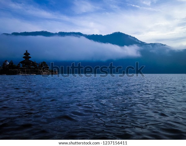 Cold Weather Mountain Lake Temple Scenery Stock Photo Edit Now