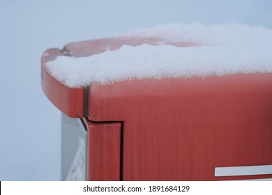 Cold Winter Mailbox With Snow