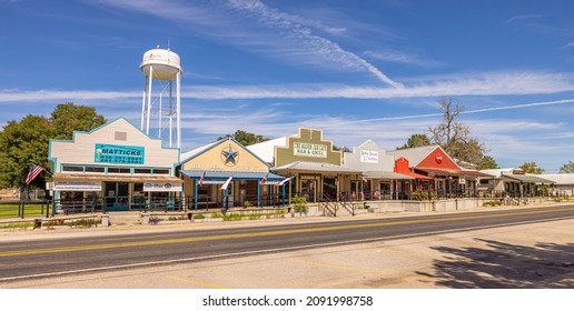 Coldspring, Texas, USA - October 17, 2021: The old business district on Byrd Avenue