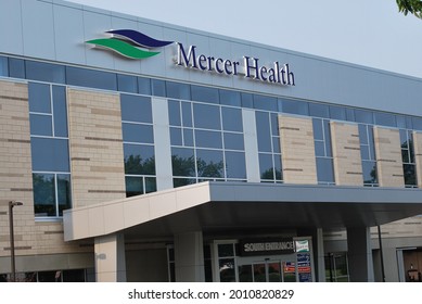 Coldwater, Ohio - July 19, 2021. Mercer Health Hospital Building Si