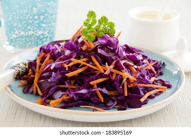 Cole Slaw Salad Of Red Cabbage.