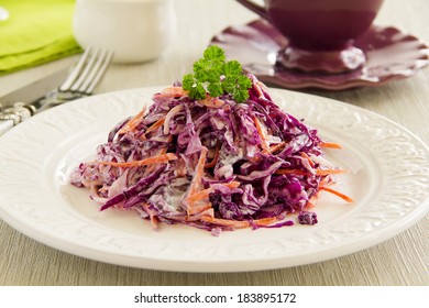 Cole Slaw Salad Of Red Cabbage.