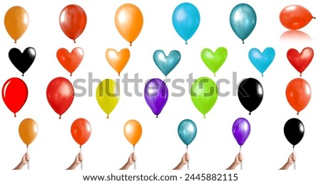 colection Inflatable balloon,  on the white background