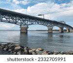 The Coleman Bridge is a double swing bridge that goes over the York River and connects Yorktown, VA with Gloucester Point, VA. This is a famous bridge in the area Tidewater, Virginia.