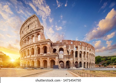 Coliseum or Flavian Amphitheatre (Amphitheatrum Flavium or Colosseo), Rome, Italy.   - Shutterstock ID 1471454750