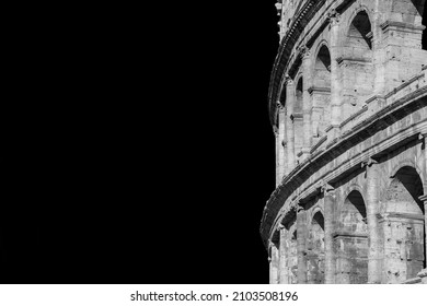 Coliseum monumental arcades in Rome (Black and White with copy space) - Powered by Shutterstock