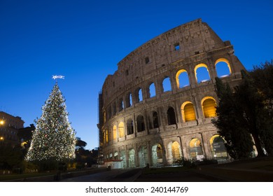 Coliseum In Rome  At Christmas  , Italy