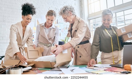 Collaboration, store delivery box or team packaging stock product for clothing distribution shipping. Logistics export, retail fashion container or diversity group working in supply chain industry - Powered by Shutterstock