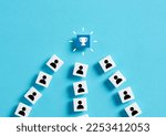 Collaboration and teamwork performance. Team competition for success. Goal achievement and success orientation in business.